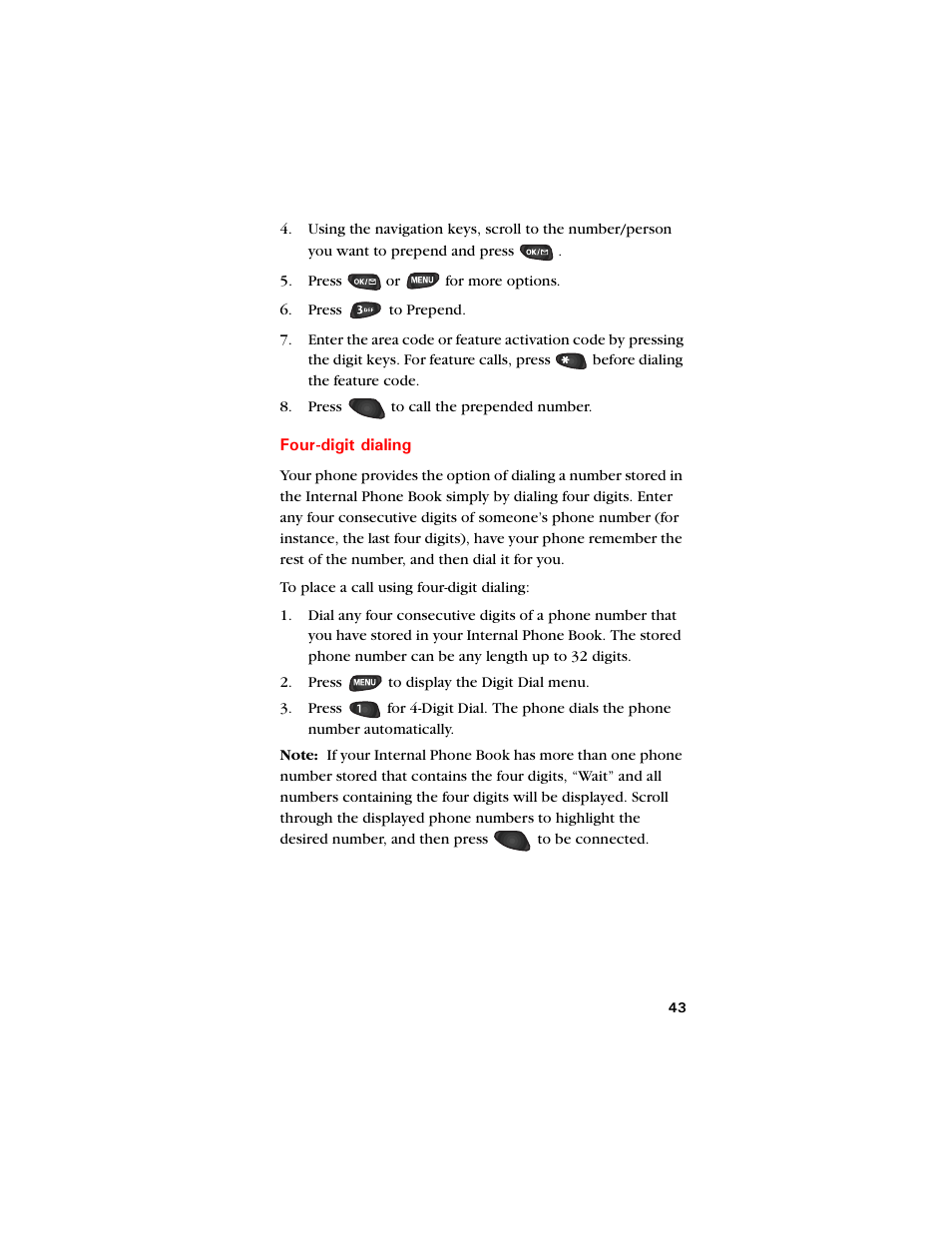 Four-digit dialing | Samsung SCH-8500 User Manual | Page 47 / 138