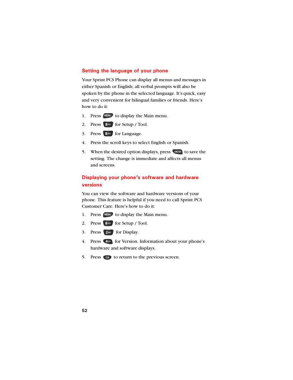 Setting the language of your phone | Samsung SCH-8500 User Manual | Page 56 / 138