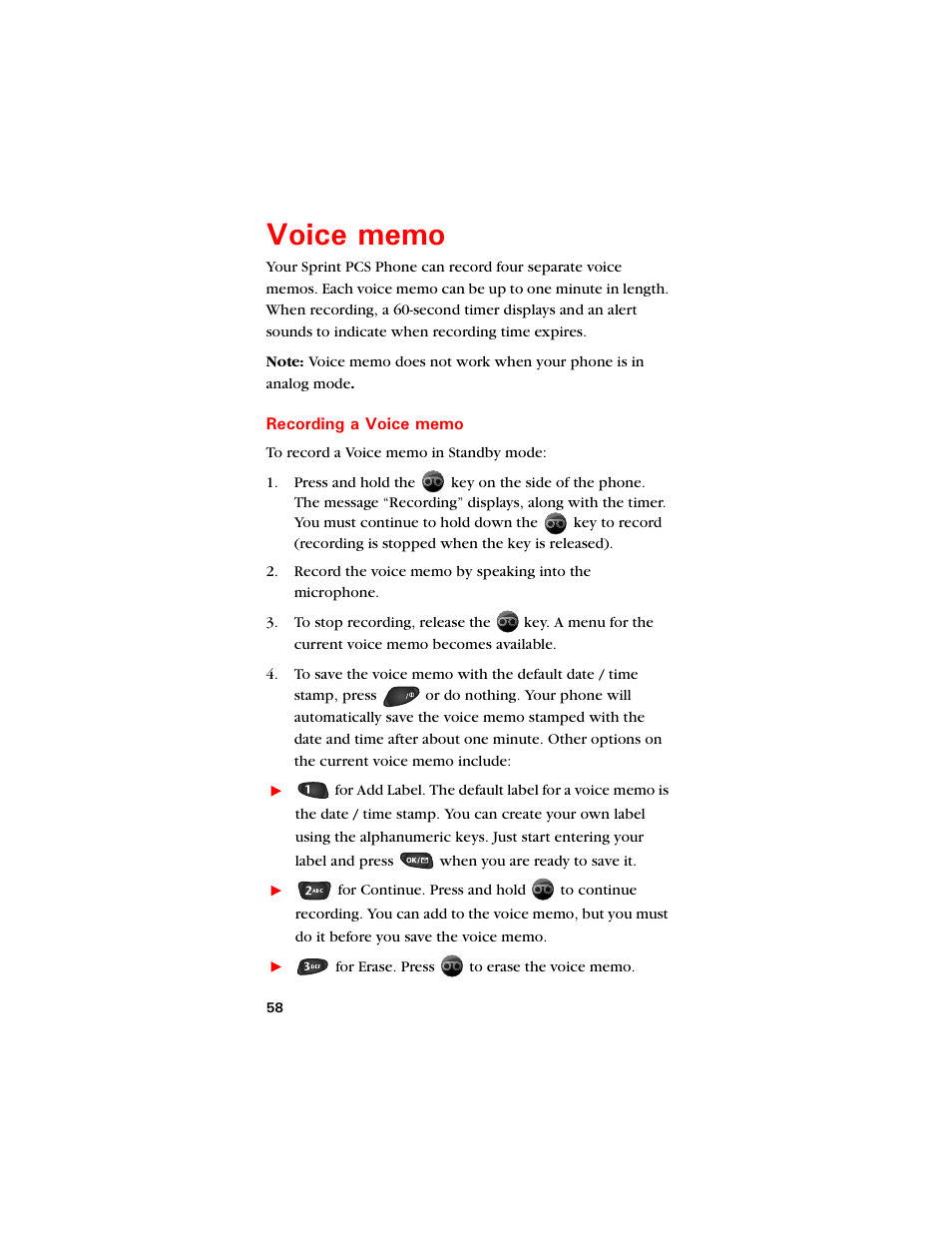 Voice memo, Recording a voice memo, 8qkeg ogoq | Samsung SCH-8500 User Manual | Page 62 / 138