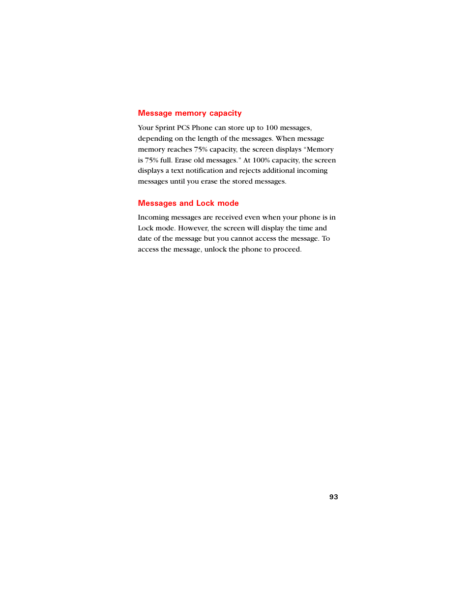 Message memory capacity, Messages and lock mode, Attaching the data cable | Samsung SCH-8500 User Manual | Page 97 / 138