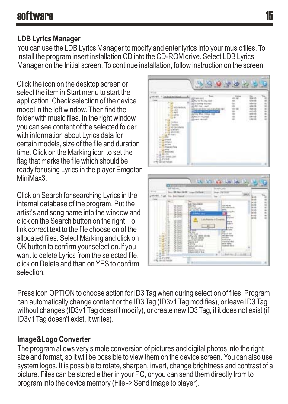 Software 15 | SRS Labs MP3 MiniMax3 User Manual | Page 15 / 20