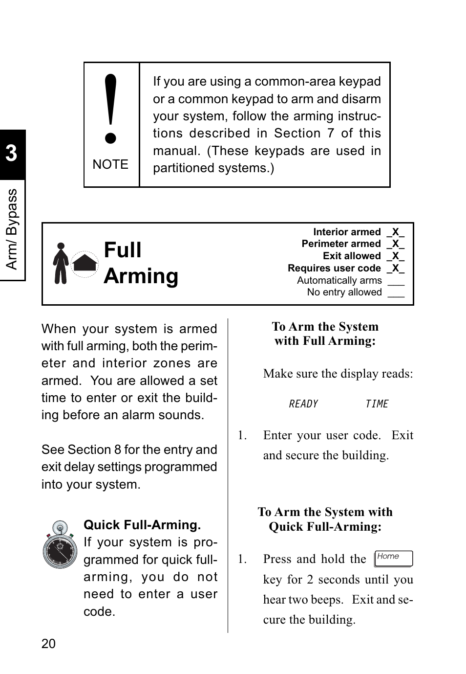 Full arming | Sierra Housewares S5012 User Manual | Page 24 / 72