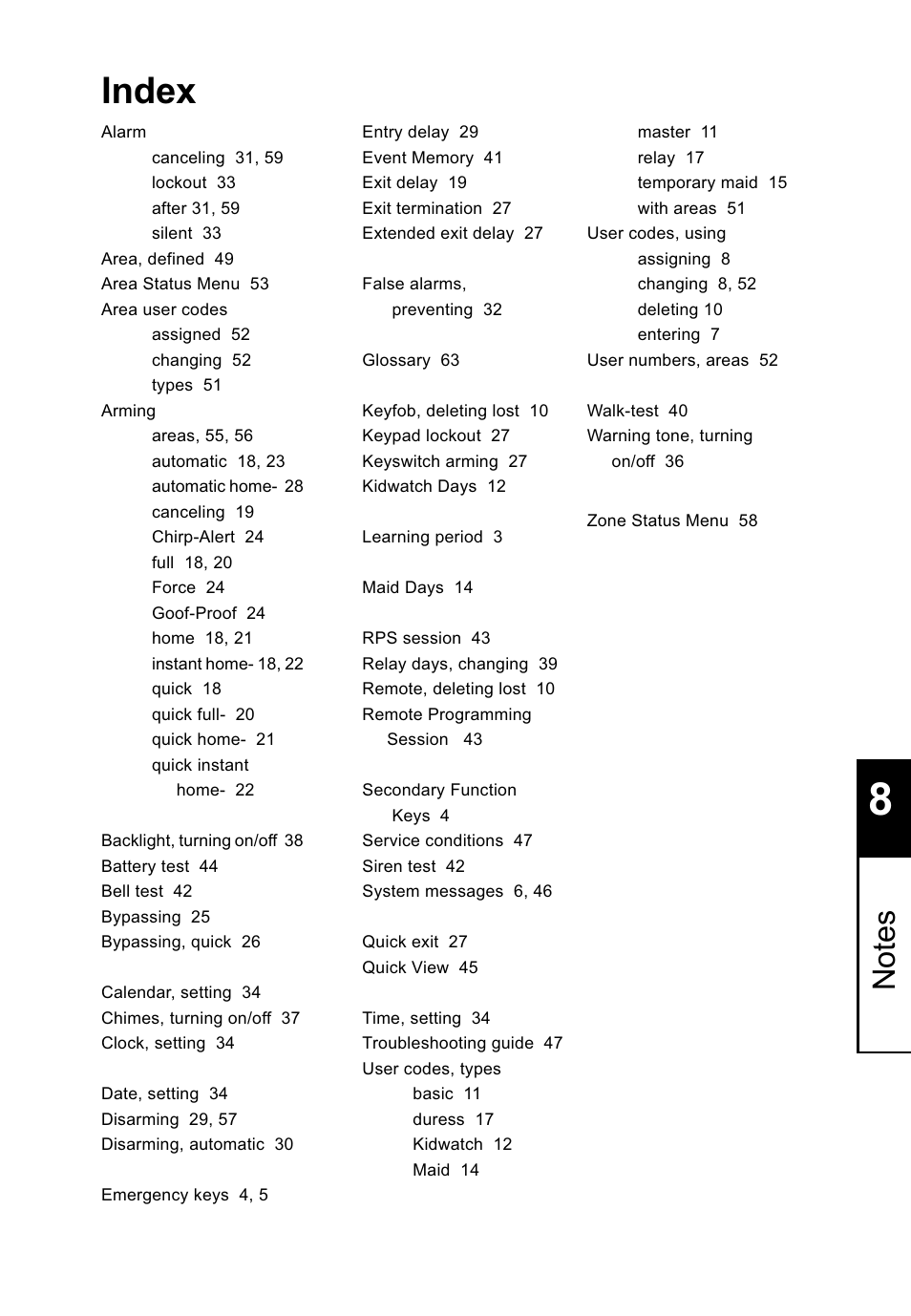 Index | Sierra Housewares S5012 User Manual | Page 71 / 72