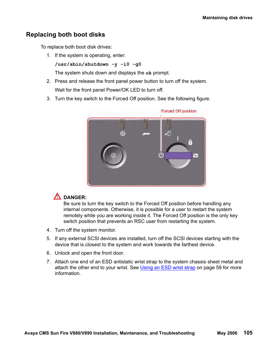 Replacing both boot disks | Sun Microsystems Sun Fire V880 User Manual | Page 105 / 208