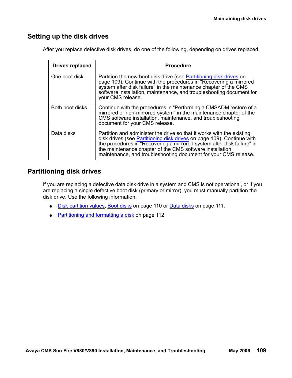 Setting up the disk drives, Partitioning disk drives | Sun Microsystems Sun Fire V880 User Manual | Page 109 / 208