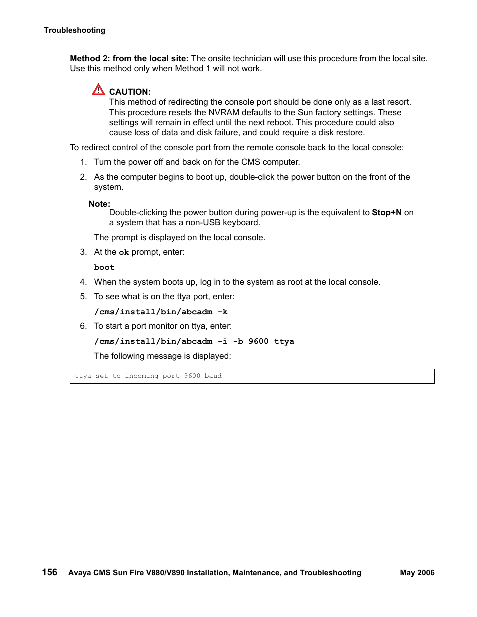 Method 2: from the local site | Sun Microsystems Sun Fire V880 User Manual | Page 156 / 208