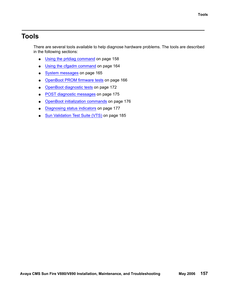 Tools | Sun Microsystems Sun Fire V880 User Manual | Page 157 / 208