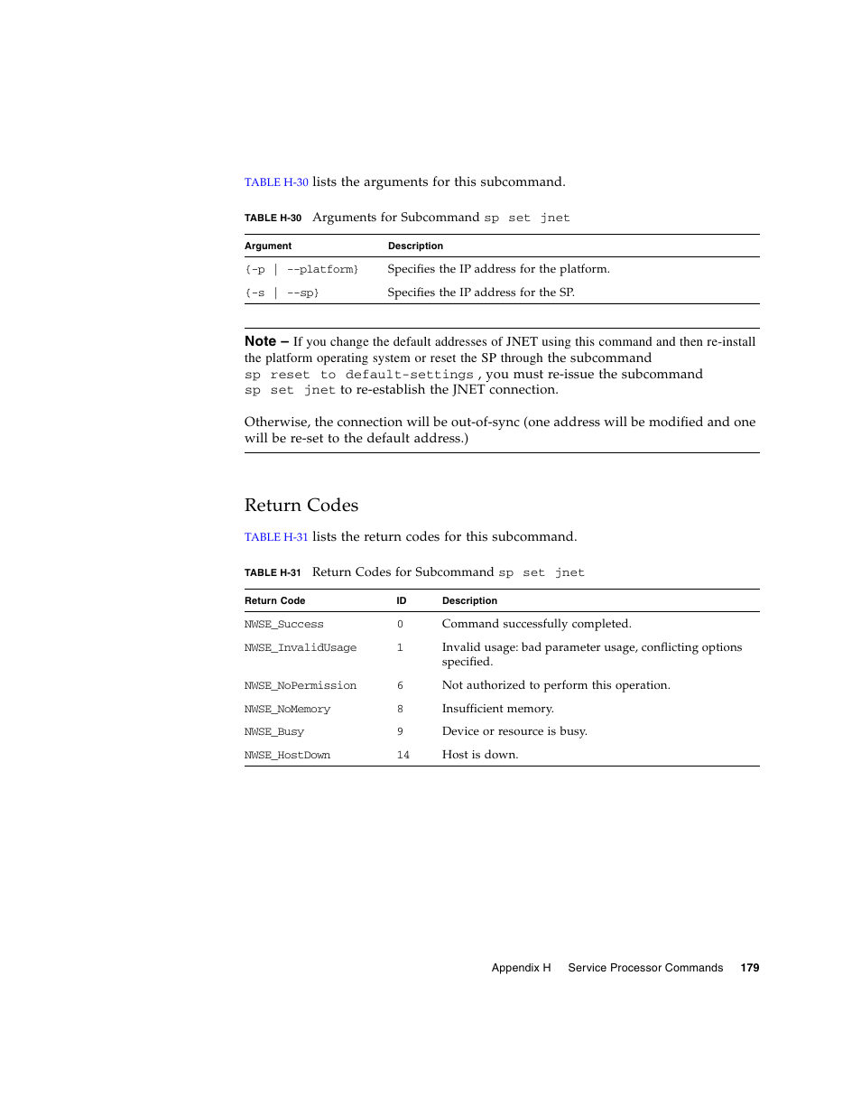 Return codes | Sun Microsystems FIRE V40Z User Manual | Page 201 / 254