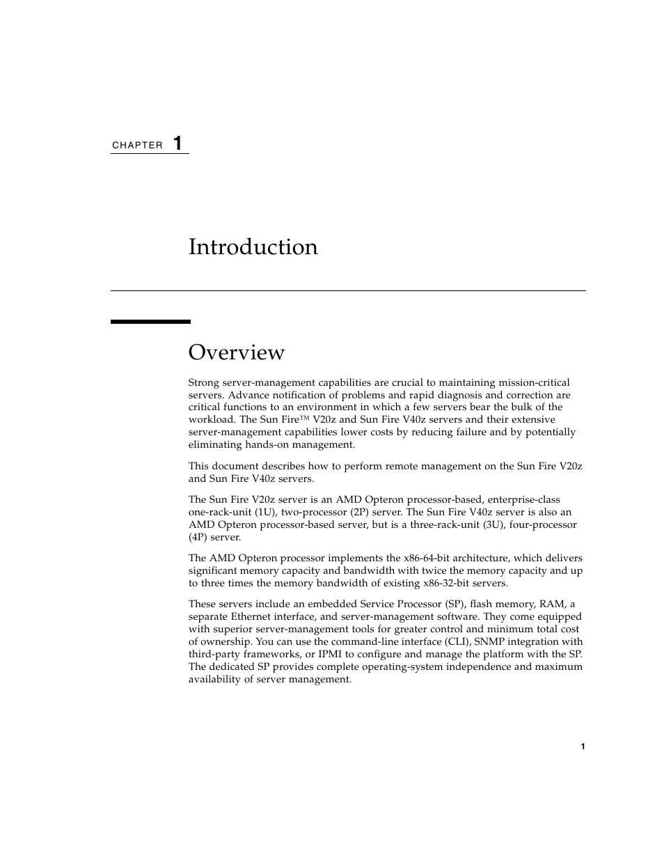 Introduction, Overview | Sun Microsystems FIRE V40Z User Manual | Page 23 / 254