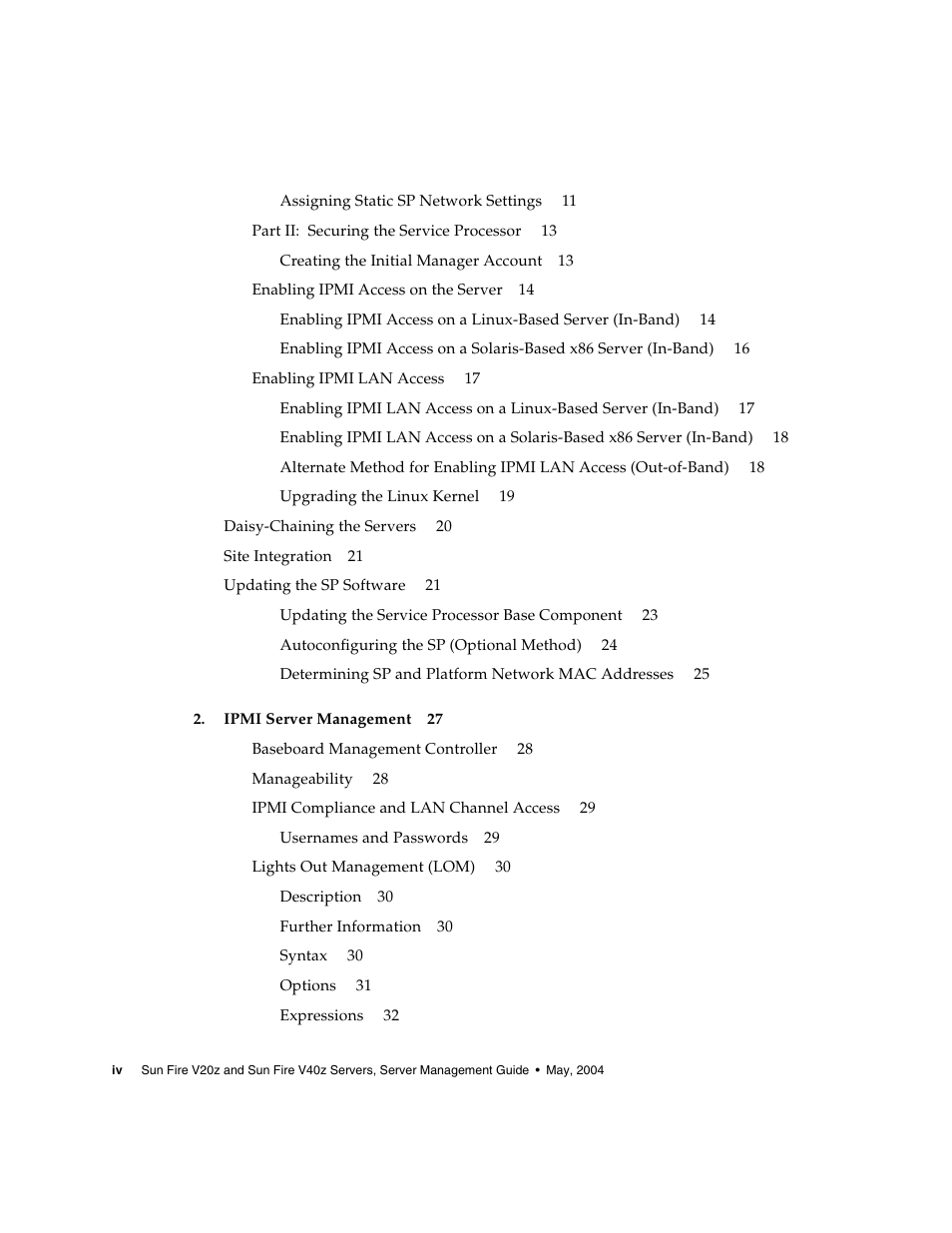 Sun Microsystems FIRE V40Z User Manual | Page 4 / 254