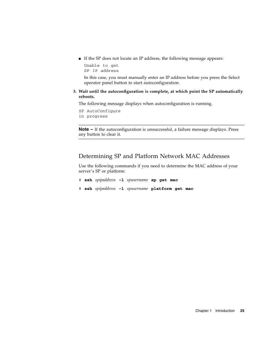 Determining sp and platform network mac addresses | Sun Microsystems FIRE V40Z User Manual | Page 47 / 254