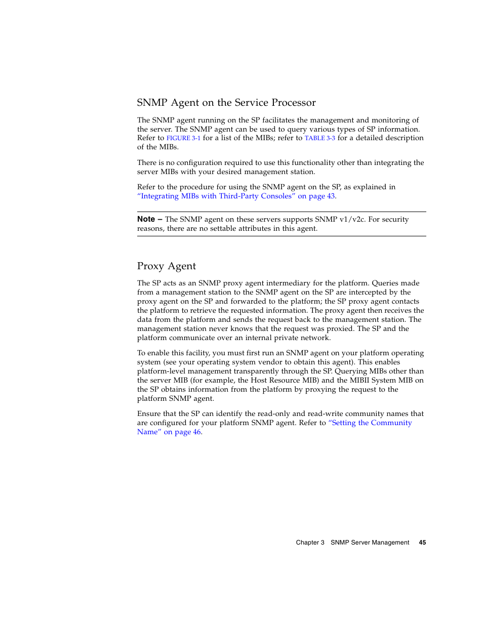 Snmp agent on the service processor, Proxy agent | Sun Microsystems FIRE V40Z User Manual | Page 67 / 254