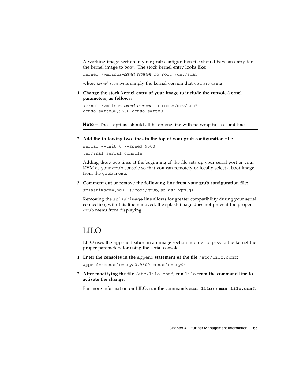 Lilo | Sun Microsystems FIRE V40Z User Manual | Page 87 / 254