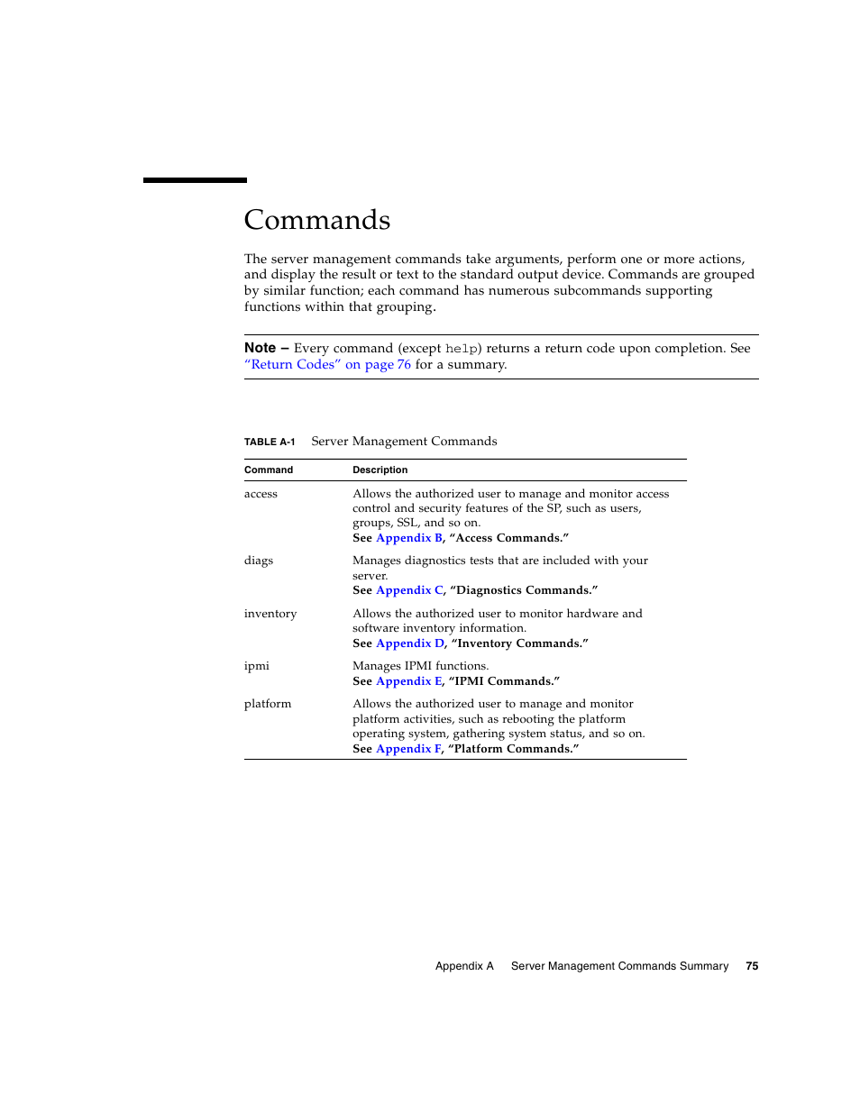 Commands | Sun Microsystems FIRE V40Z User Manual | Page 97 / 254
