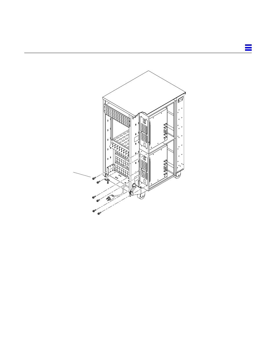Figure 2-10, Installing the power supply mounting screws | Sun Microsystems 2000E User Manual | Page 27 / 54
