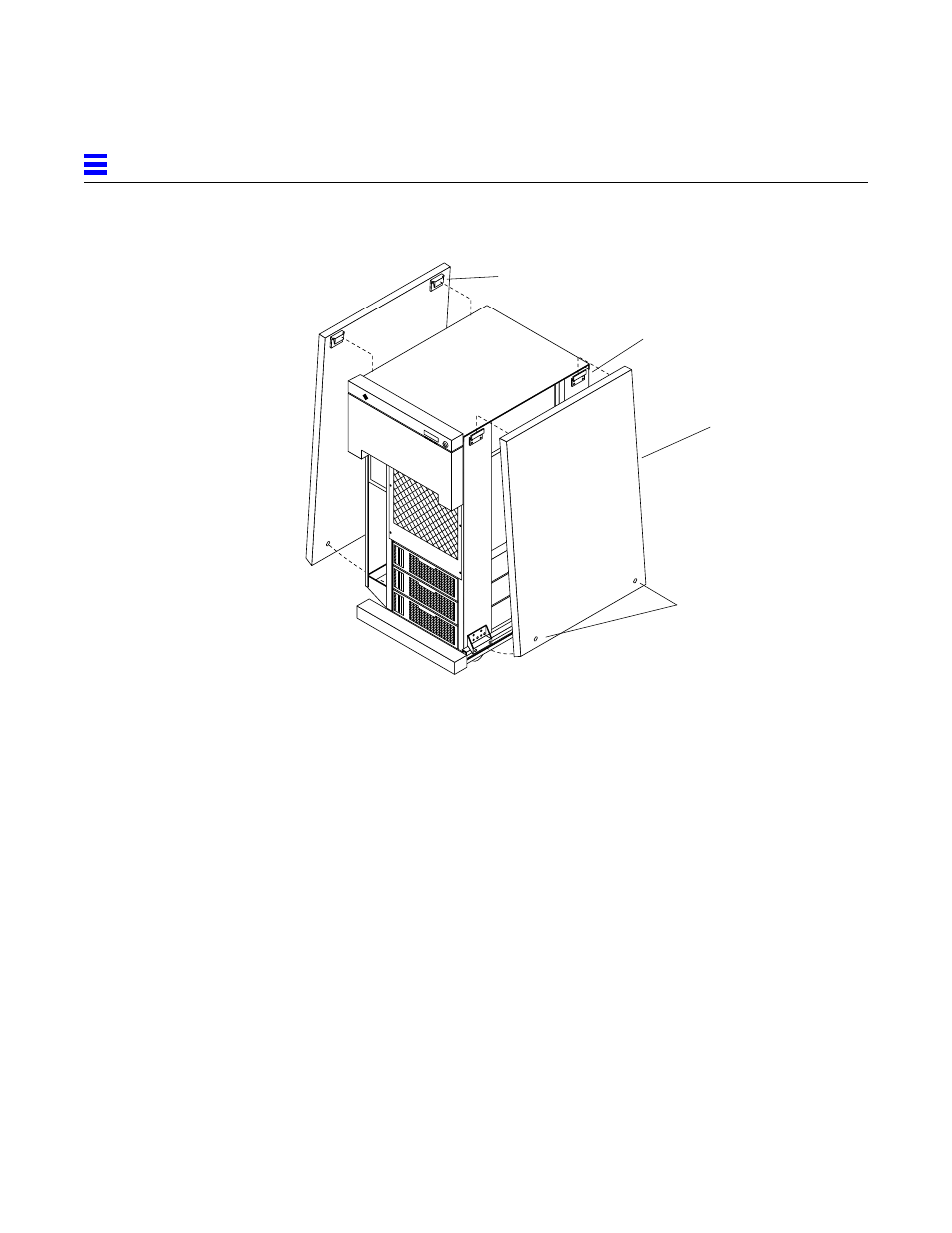 A.1.4 removing the emi shield, Figure 2-26, Removing the side panels | Sun Microsystems 2000E User Manual | Page 46 / 54