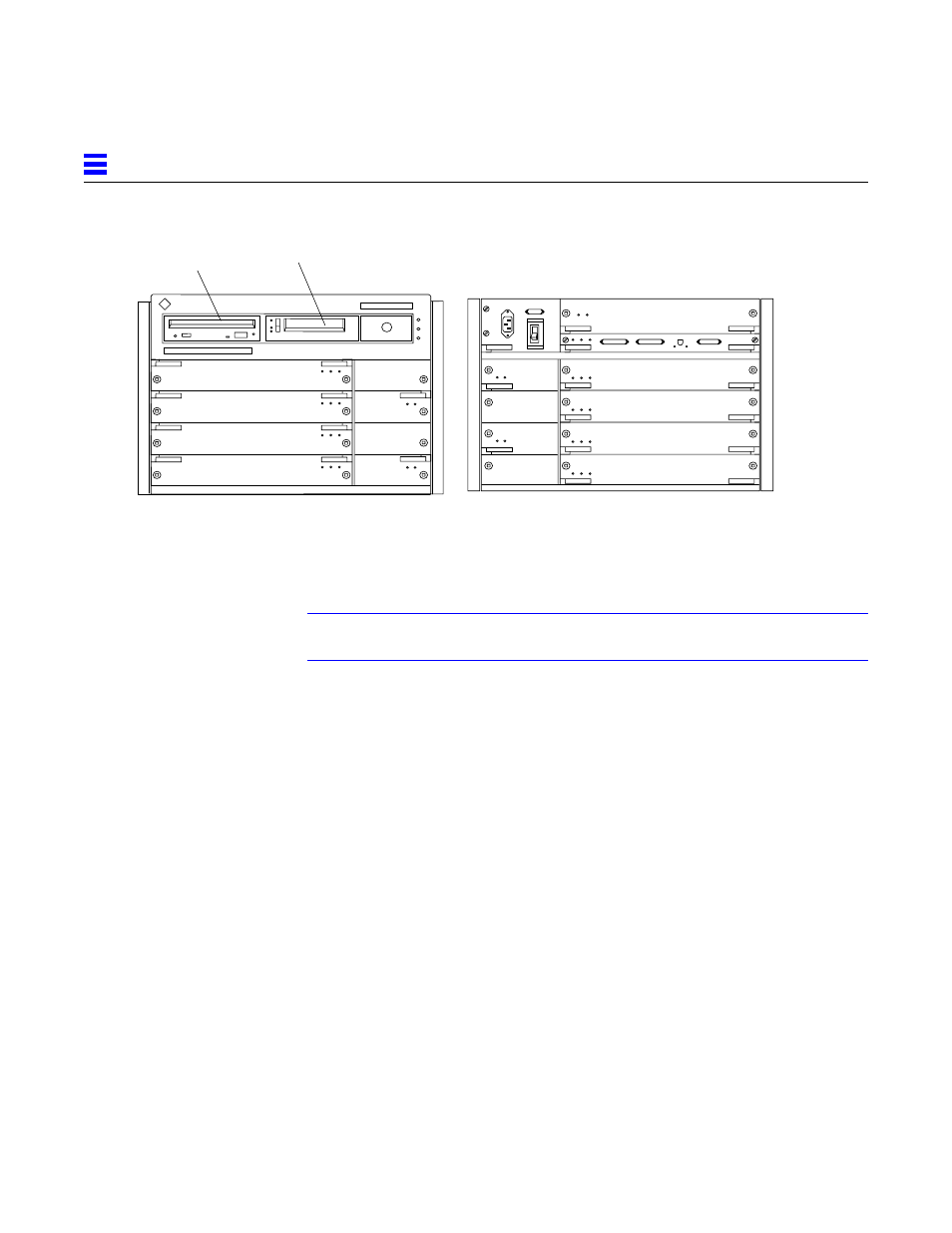 Figure83 enterprise 4000 system, 1 tape and cd-rom drives, 1 use and maintenance | 4 post and openboot, Figure 8-3, Enterprise 4000 system, Tape and cd-rom drives | Sun Microsystems 6.0005E+11 User Manual | Page 152 / 333