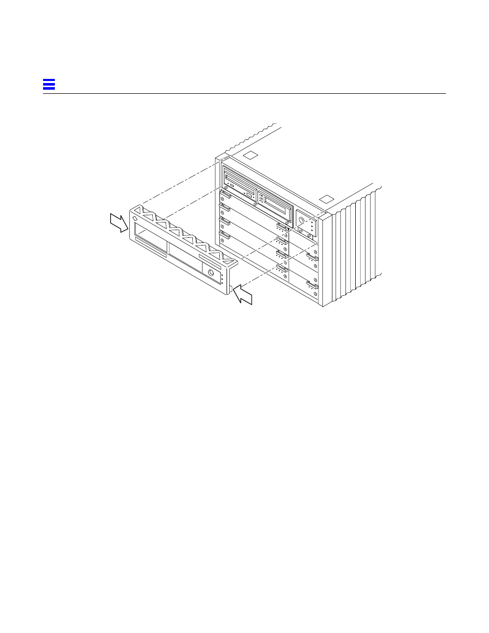 Figure86 front panel bezel, Figure 8-6, Front panel bezel | Sun Microsystems 6.0005E+11 User Manual | Page 156 / 333