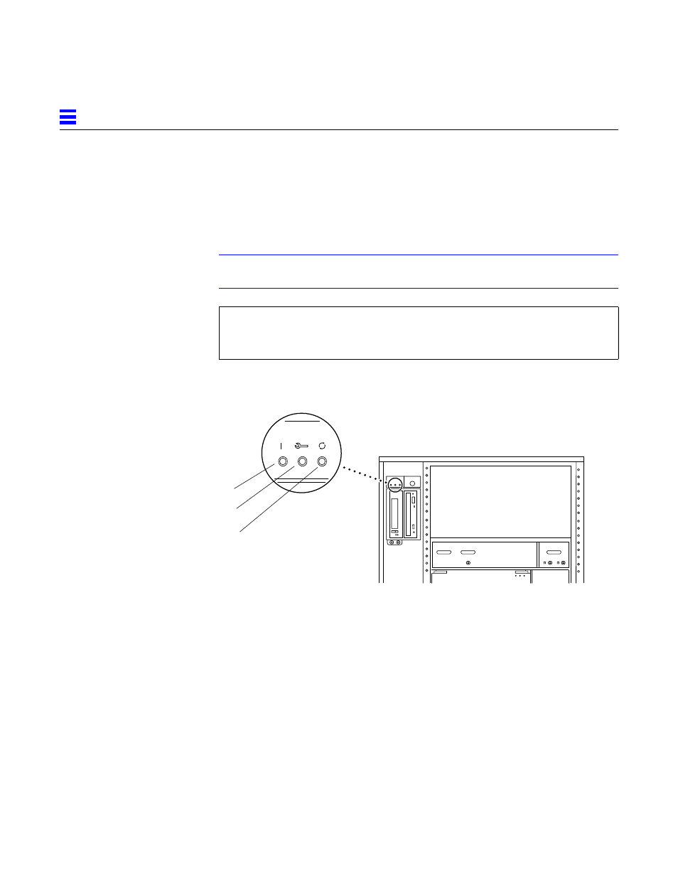 4 reading boot messages, 4 reading boot messages -10, Figure 12-8 | Front panel status leds (cabinet server) -10, Reading boot messages | Sun Microsystems 6.0005E+11 User Manual | Page 202 / 333