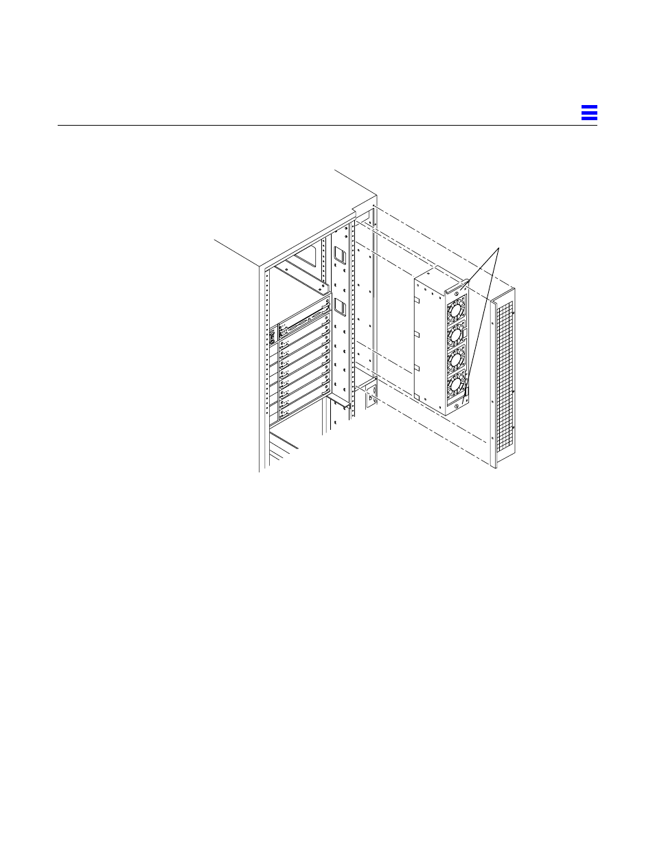 Remove the fan tray assembly, To replace the fan tray assembly, Figure e-1 | Sun Microsystems 6.0005E+11 User Manual | Page 251 / 333