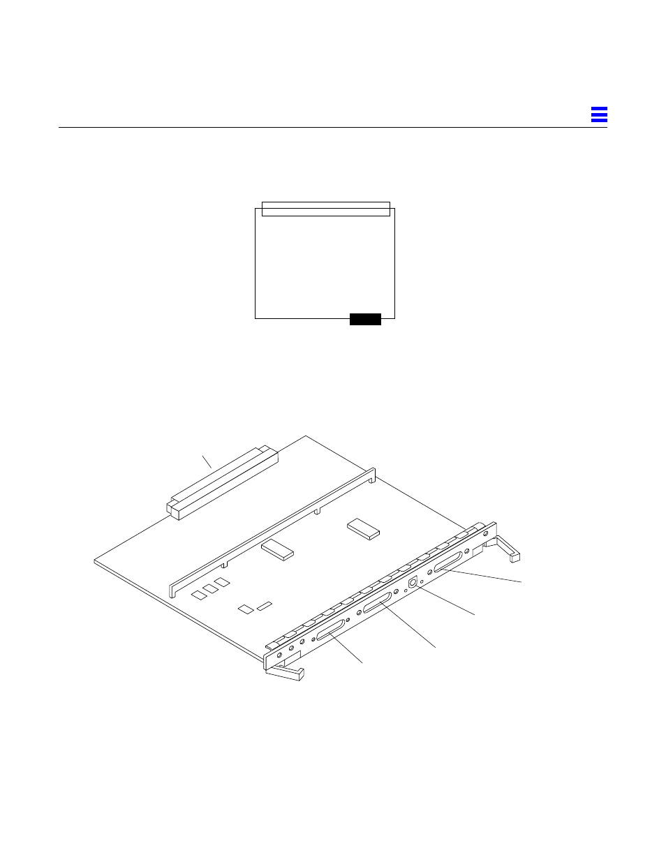 F.3.3 scsi out connector, F.4 clock board, Figuref23 clock board connector locations | Figure g-22, Disk board scsi out connector location (lower), G-13, Figure g-23, Clock board connector locations, Scsi out connector, Clock board | Sun Microsystems 6.0005E+11 User Manual | Page 320 / 333