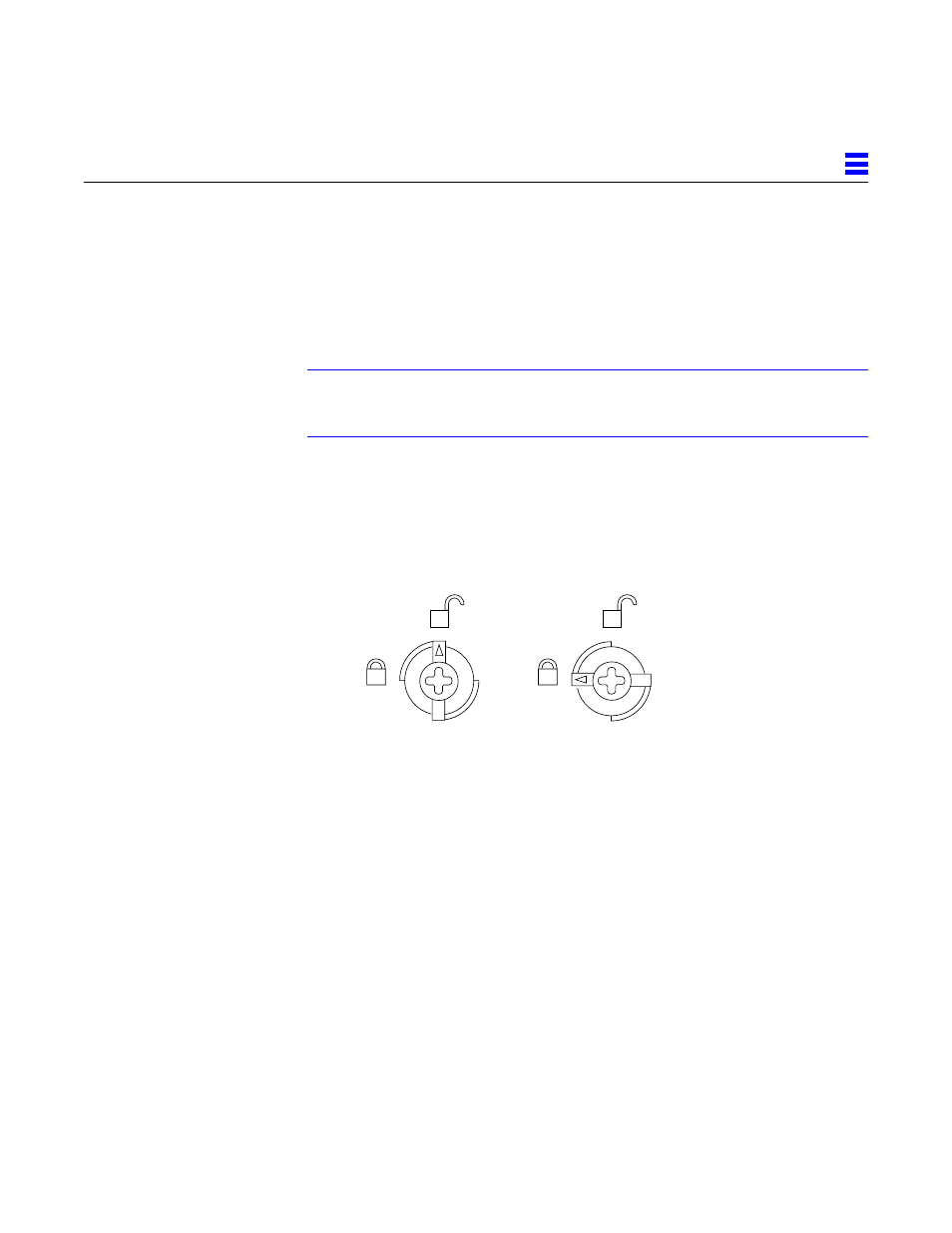 Figure 3-4, Unlocking and locking quarter-turn access slots | Sun Microsystems 6.0005E+11 User Manual | Page 55 / 333