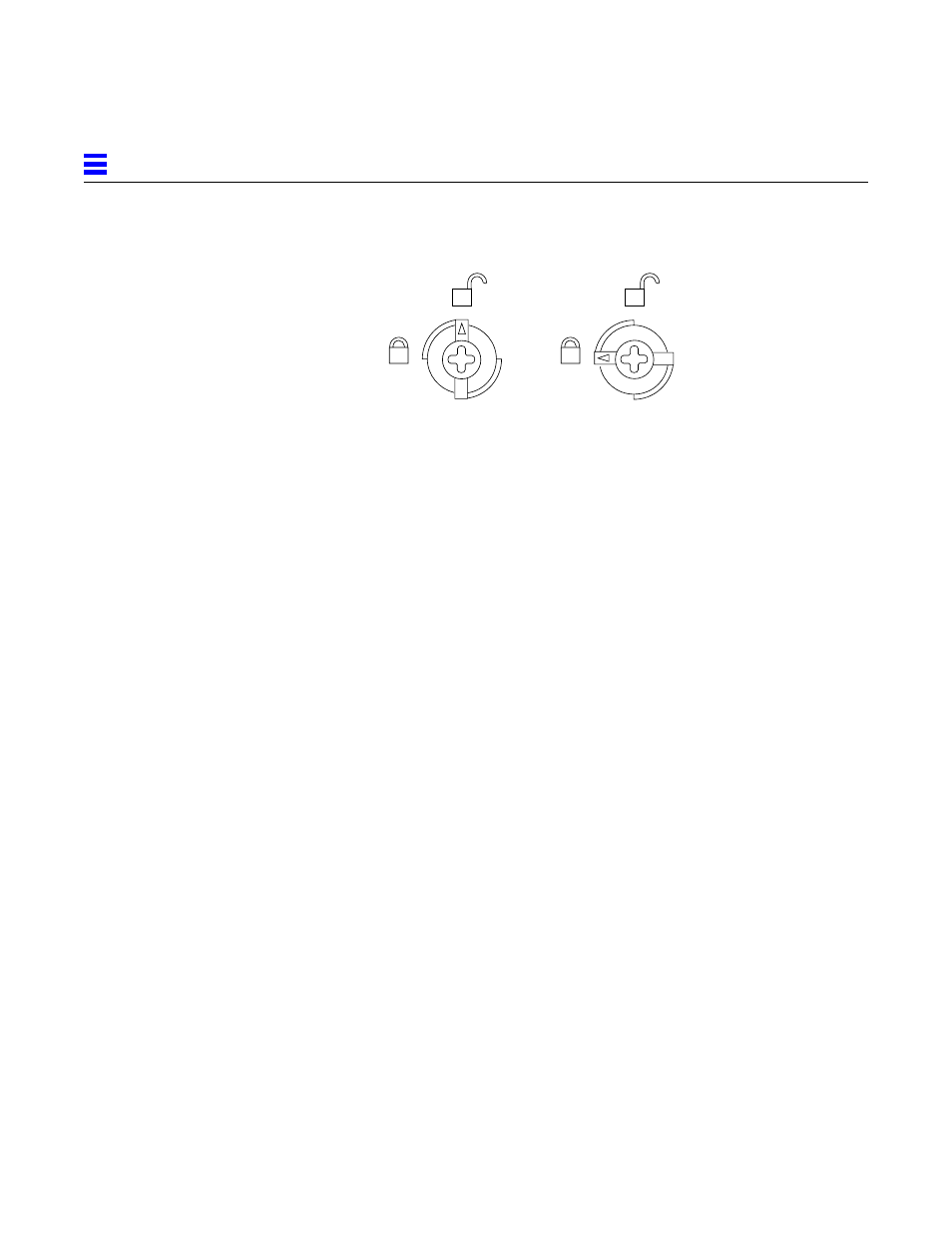 Figure 4-8, Unlocking and locking quarter-turn access slots, Figure 3-8 | Sun Microsystems 6.0005E+11 User Manual | Page 84 / 333