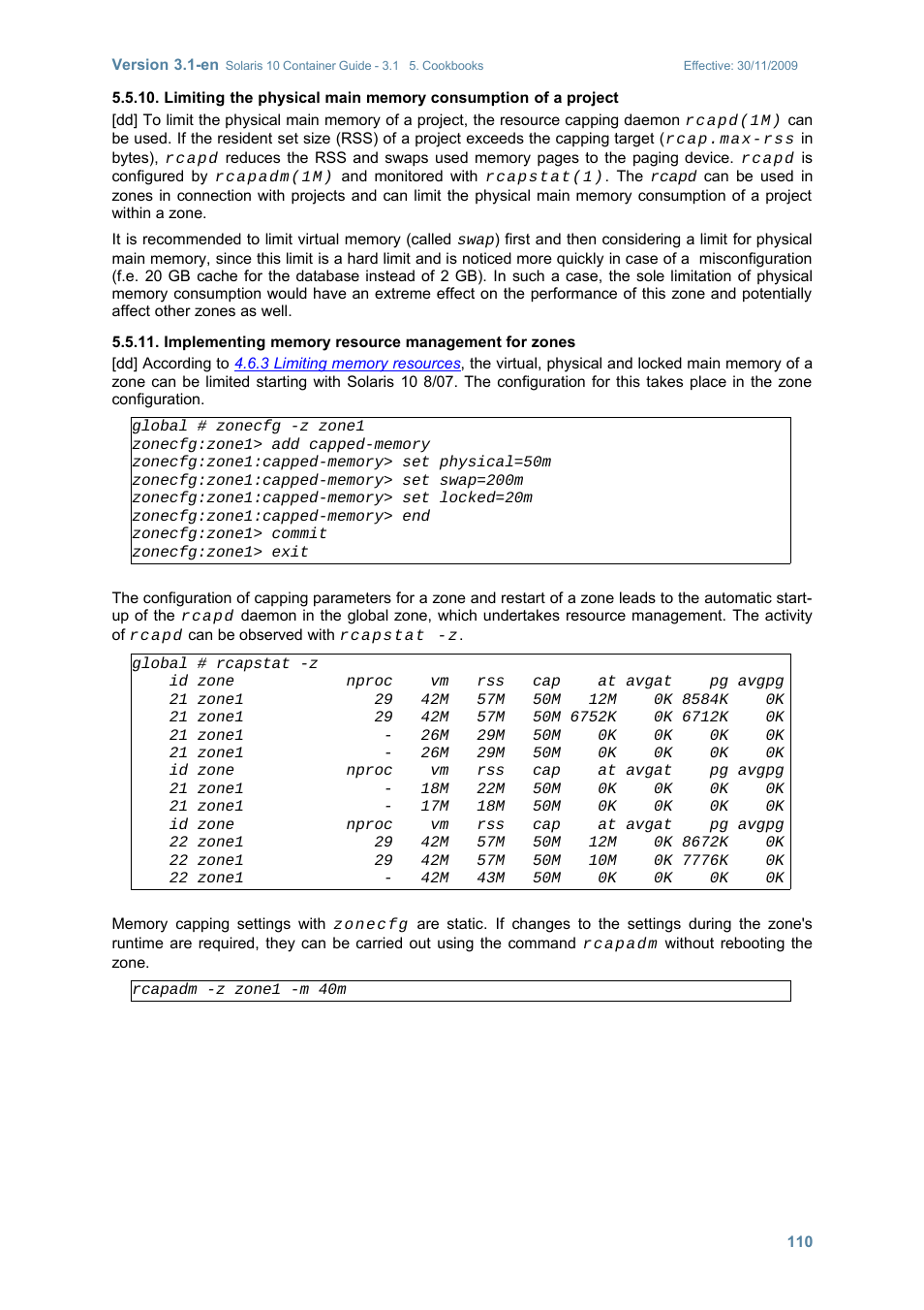 Implementing memory resource management for zones | Sun Microsystems SOLARIS 10 User Manual | Page 117 / 121