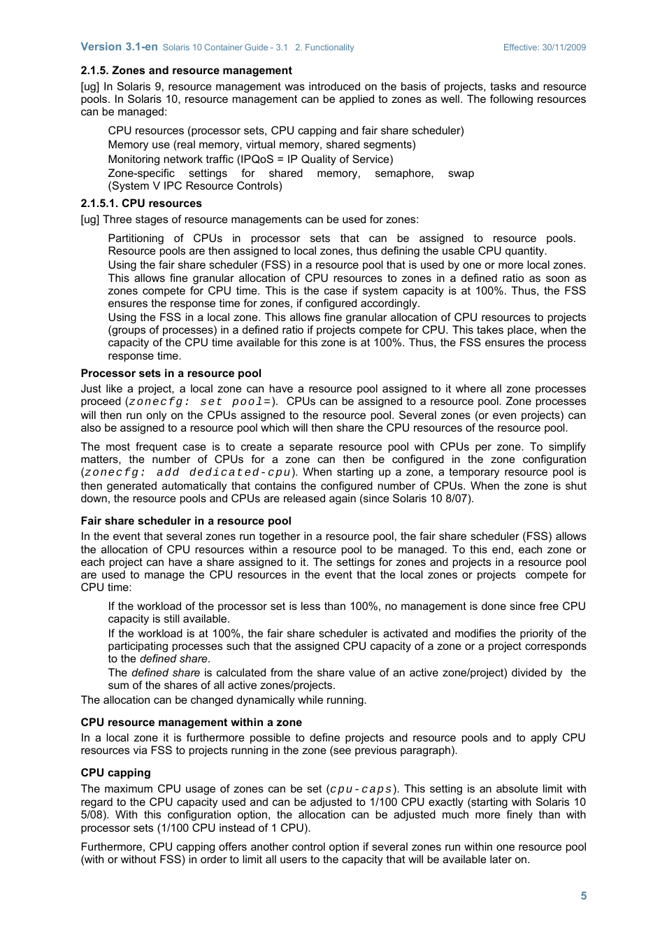 Zones and resource management, Cpu resources | Sun Microsystems SOLARIS 10 User Manual | Page 12 / 121