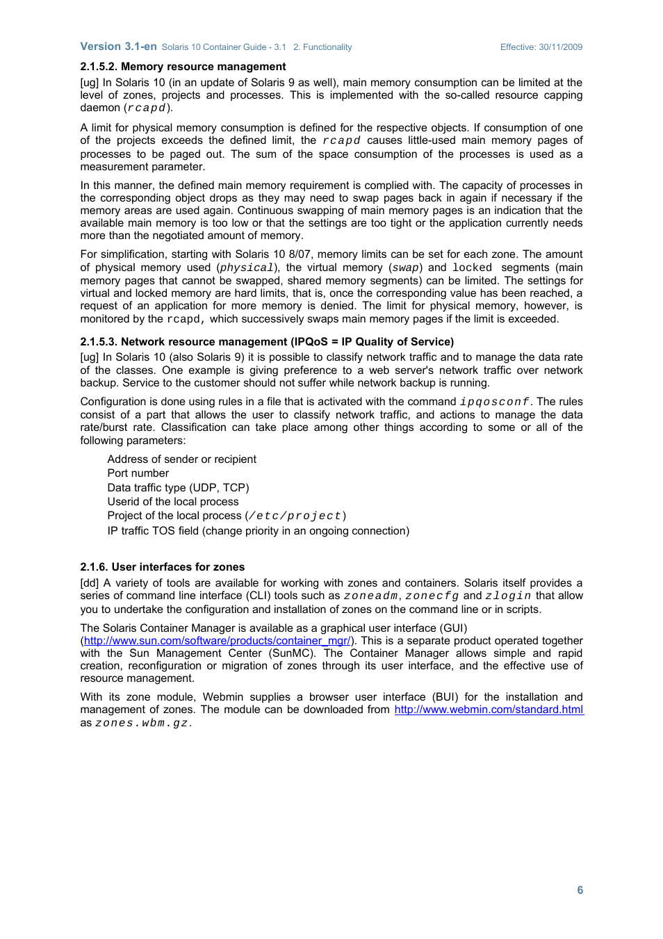 Memory resource management, User interfaces for zones | Sun Microsystems SOLARIS 10 User Manual | Page 13 / 121