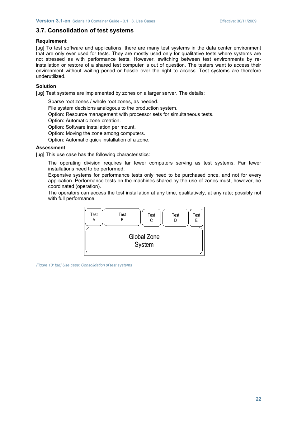 Consolidation of test systems, Global zone system | Sun Microsystems SOLARIS 10 User Manual | Page 29 / 121