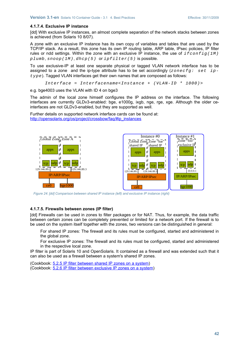 Exclusive ip instance, Firewalls between zones (ip filter) | Sun Microsystems SOLARIS 10 User Manual | Page 49 / 121