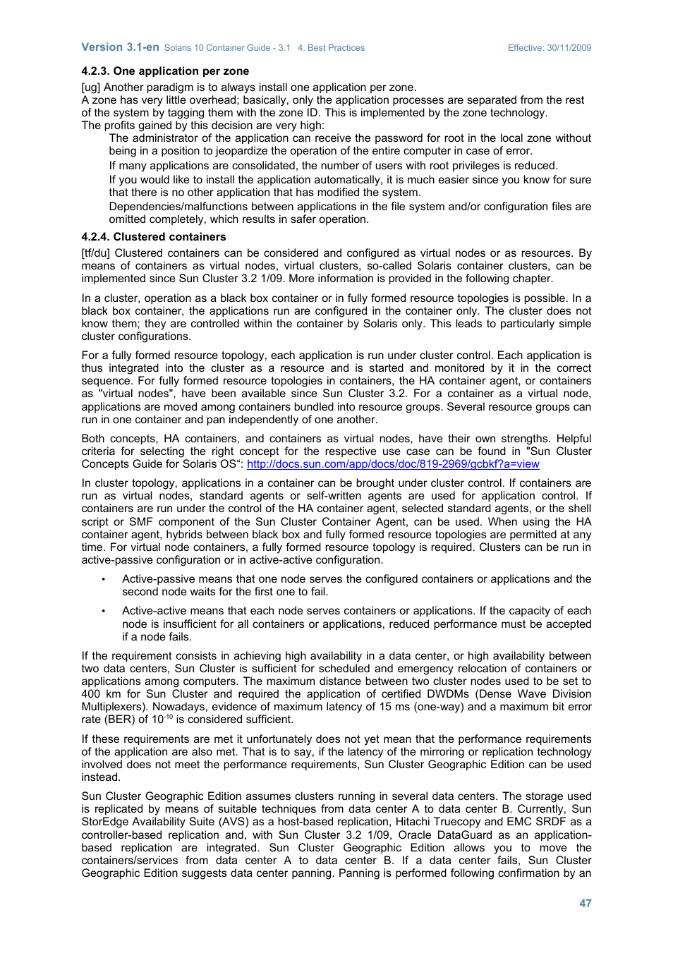 One application per zone, Clustered containers | Sun Microsystems SOLARIS 10 User Manual | Page 54 / 121