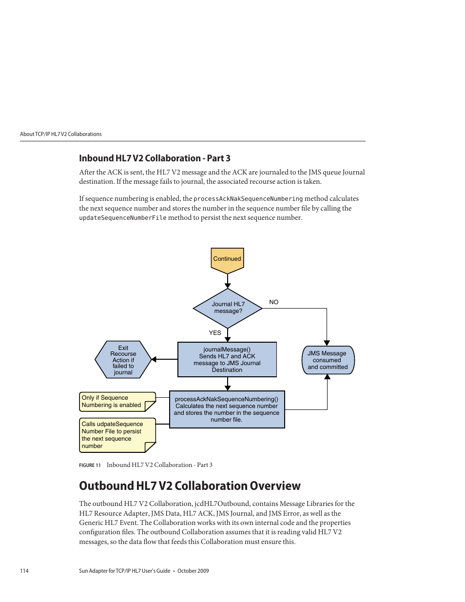 Inbound hl7 v2 collaboration - part 3, Outbound hl7 v2 collaboration overview | Sun Microsystems Sun Adapter IP HL 7 User Manual | Page 114 / 150