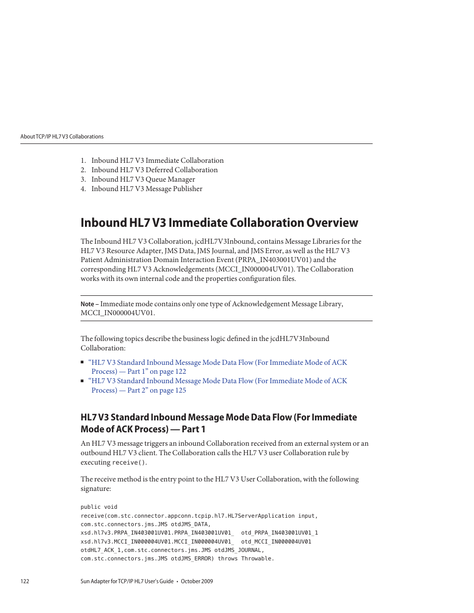 Inbound hl7 v3 immediate collaboration overview | Sun Microsystems Sun Adapter IP HL 7 User Manual | Page 122 / 150