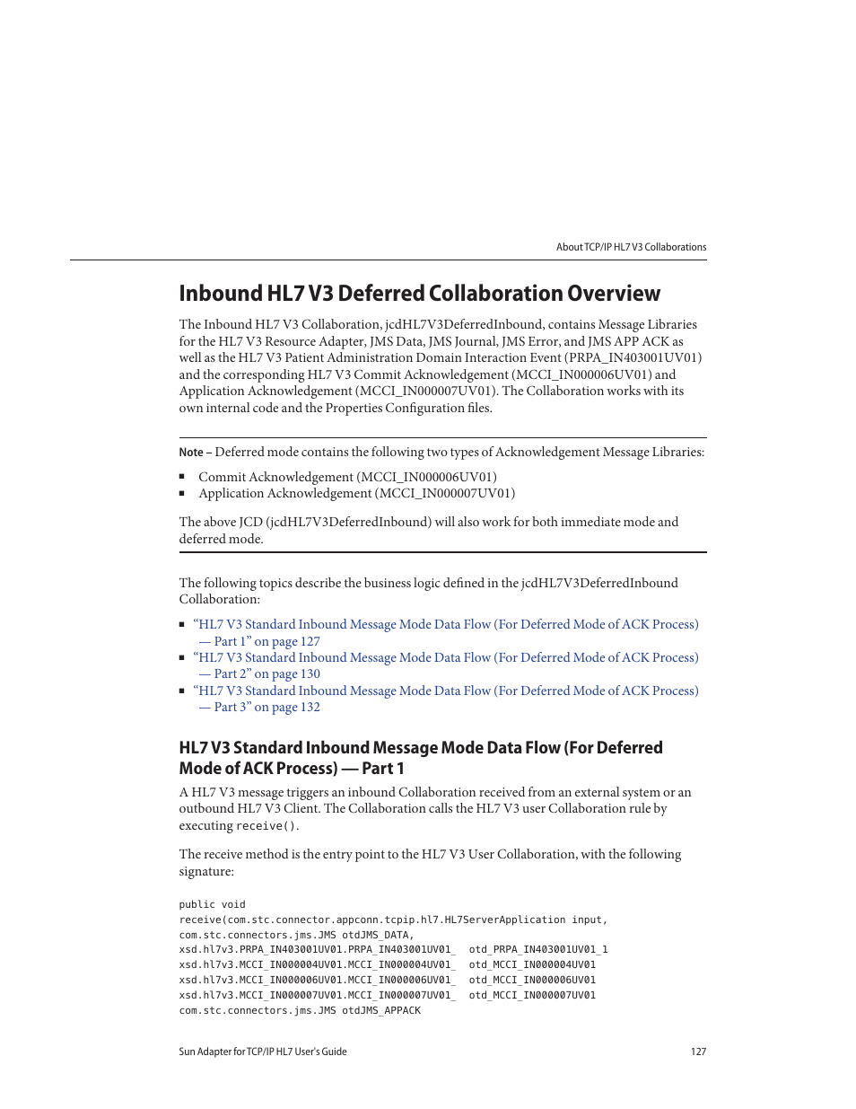 Inbound hl7 v3 deferred collaboration overview | Sun Microsystems Sun Adapter IP HL 7 User Manual | Page 127 / 150