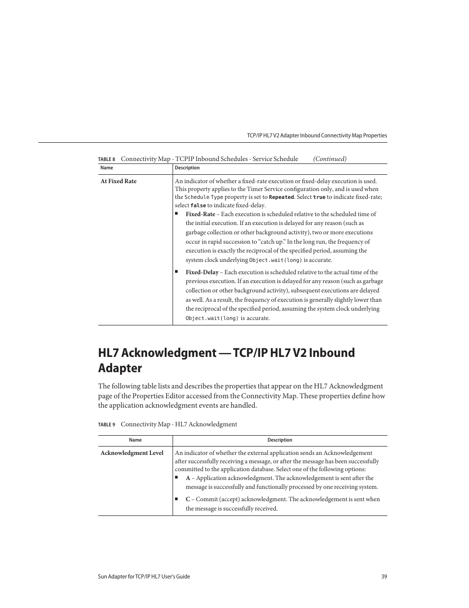 Hl7 acknowledgment — tcp/ip hl7 v2 inbound adapter | Sun Microsystems Sun Adapter IP HL 7 User Manual | Page 39 / 150