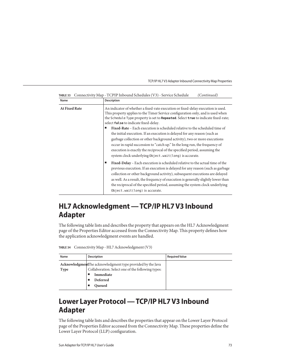 Hl7 acknowledgment — tcp/ip hl7 v3 inbound adapter | Sun Microsystems Sun Adapter IP HL 7 User Manual | Page 73 / 150