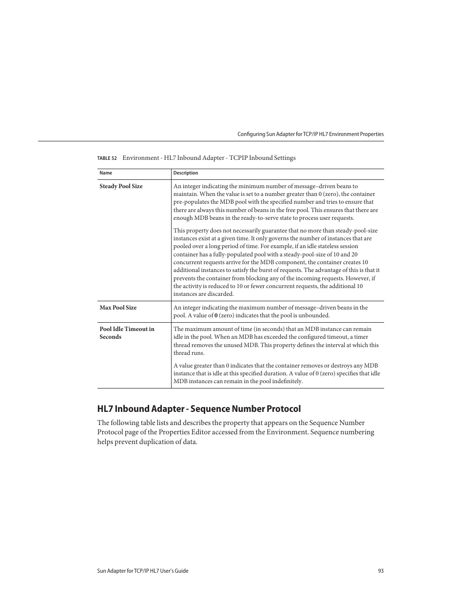 Hl7 inbound adapter - sequence number protocol | Sun Microsystems Sun Adapter IP HL 7 User Manual | Page 93 / 150