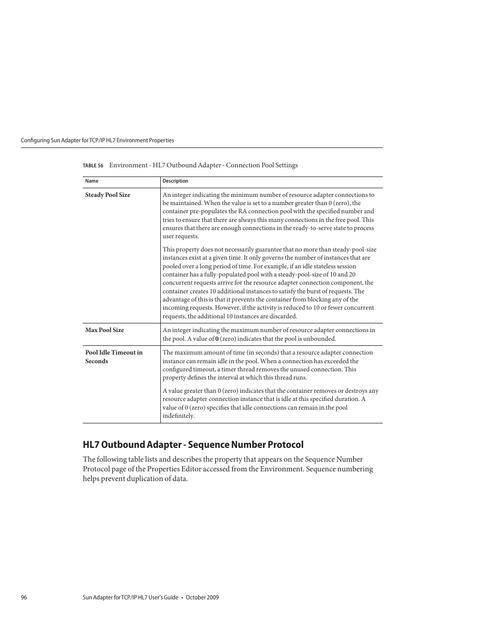 Hl7 outbound adapter - sequence number protocol | Sun Microsystems Sun Adapter IP HL 7 User Manual | Page 96 / 150