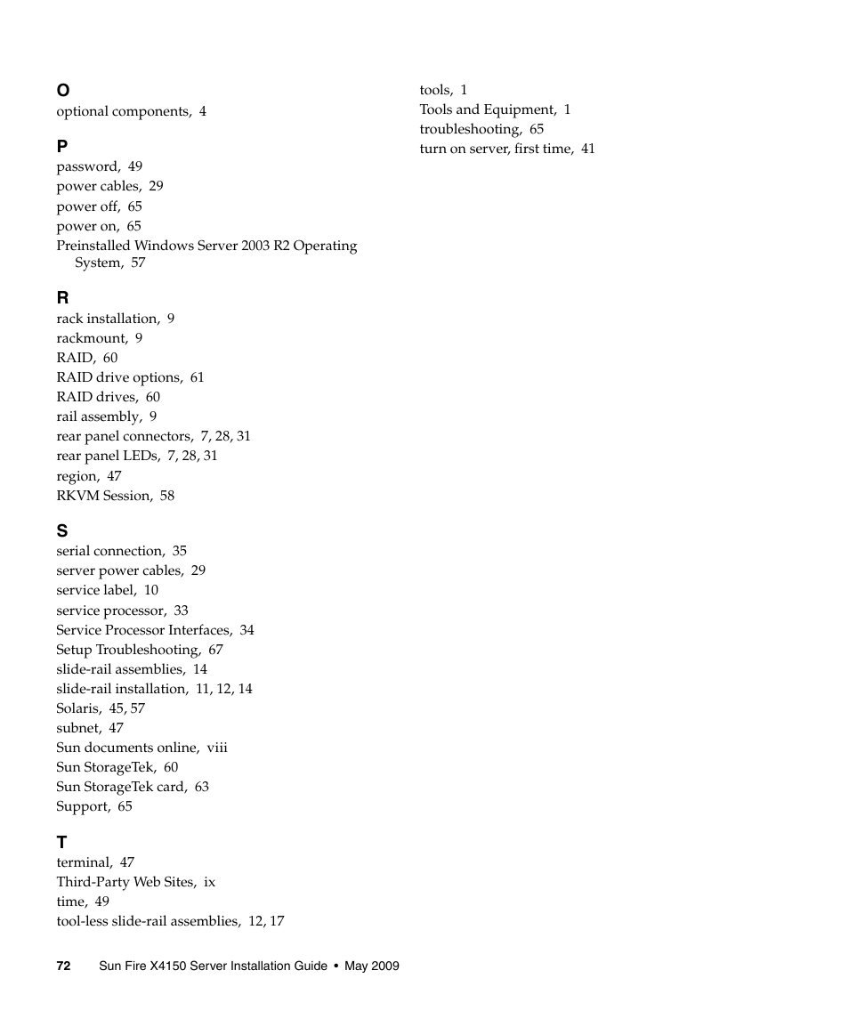 Sun Microsystems X4150 User Manual | Page 82 / 82