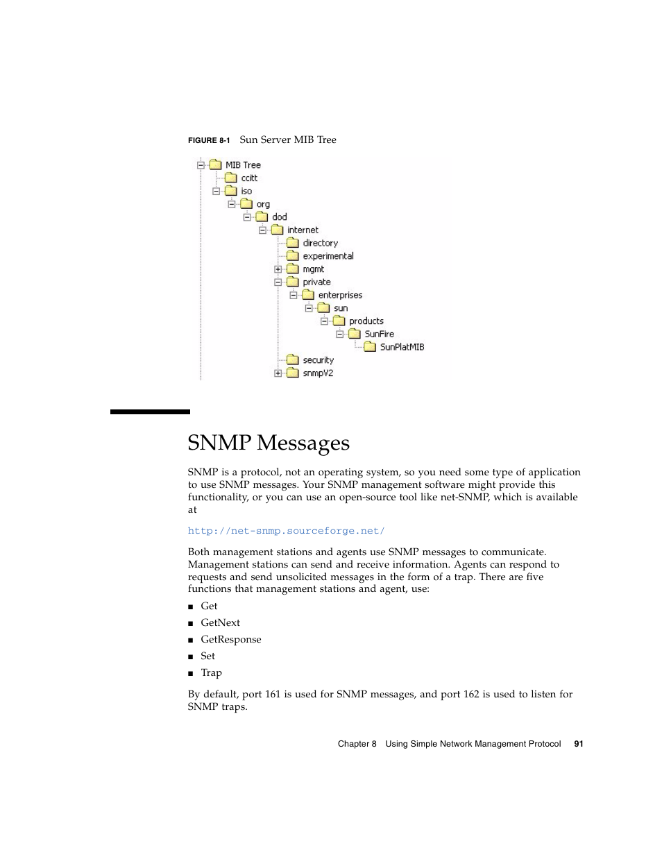 Snmp messages, Figure 8-1 | Sun Microsystems Sun Fire X4150 User Manual | Page 107 / 150