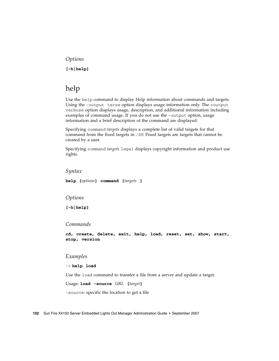 Help | Sun Microsystems Sun Fire X4150 User Manual | Page 118 / 150