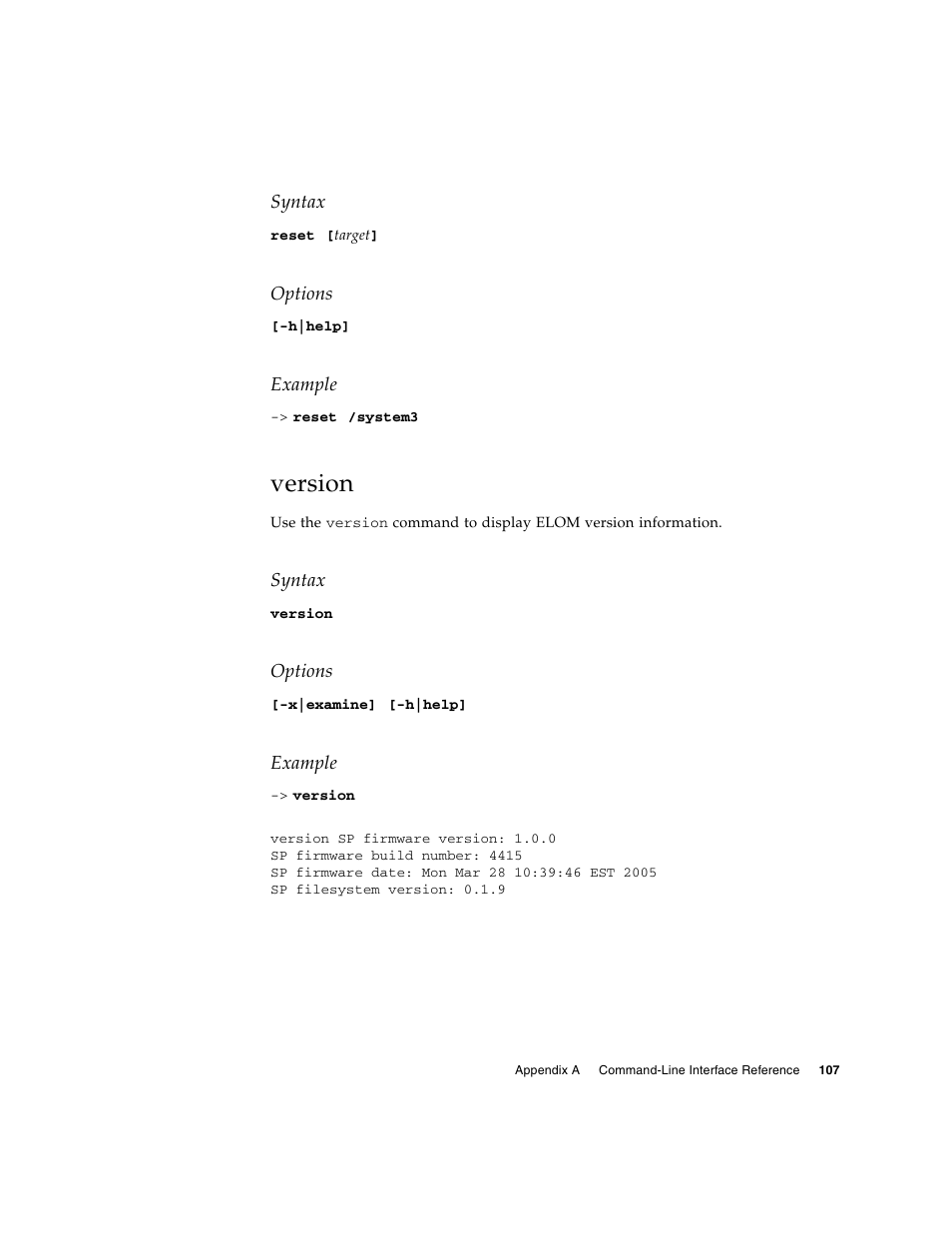 Version | Sun Microsystems Sun Fire X4150 User Manual | Page 123 / 150