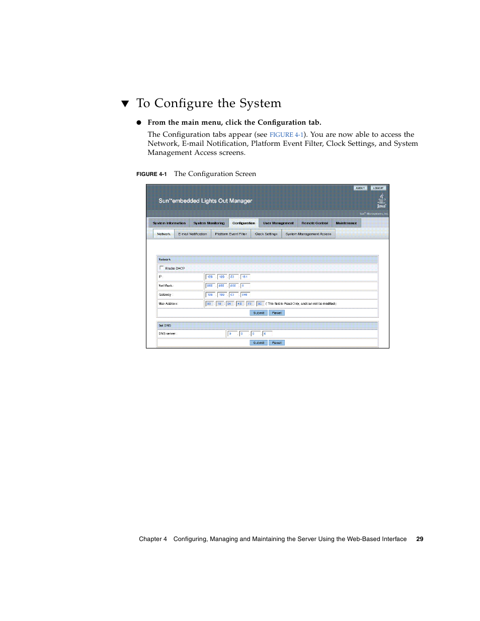 To configure the system, Figure 4-1 | Sun Microsystems Sun Fire X4150 User Manual | Page 45 / 150