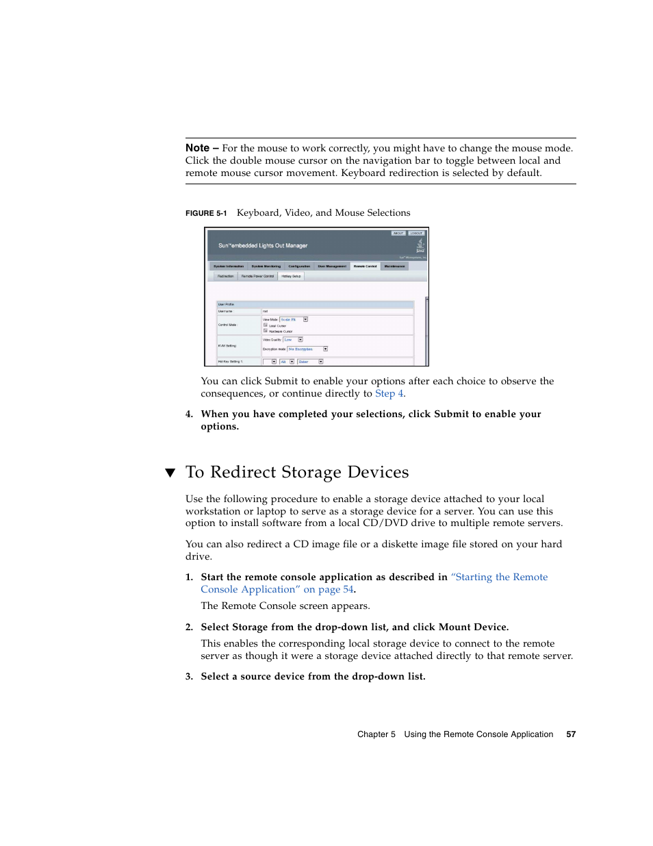 To redirect storage devices, Figure 5-1 | Sun Microsystems Sun Fire X4150 User Manual | Page 73 / 150