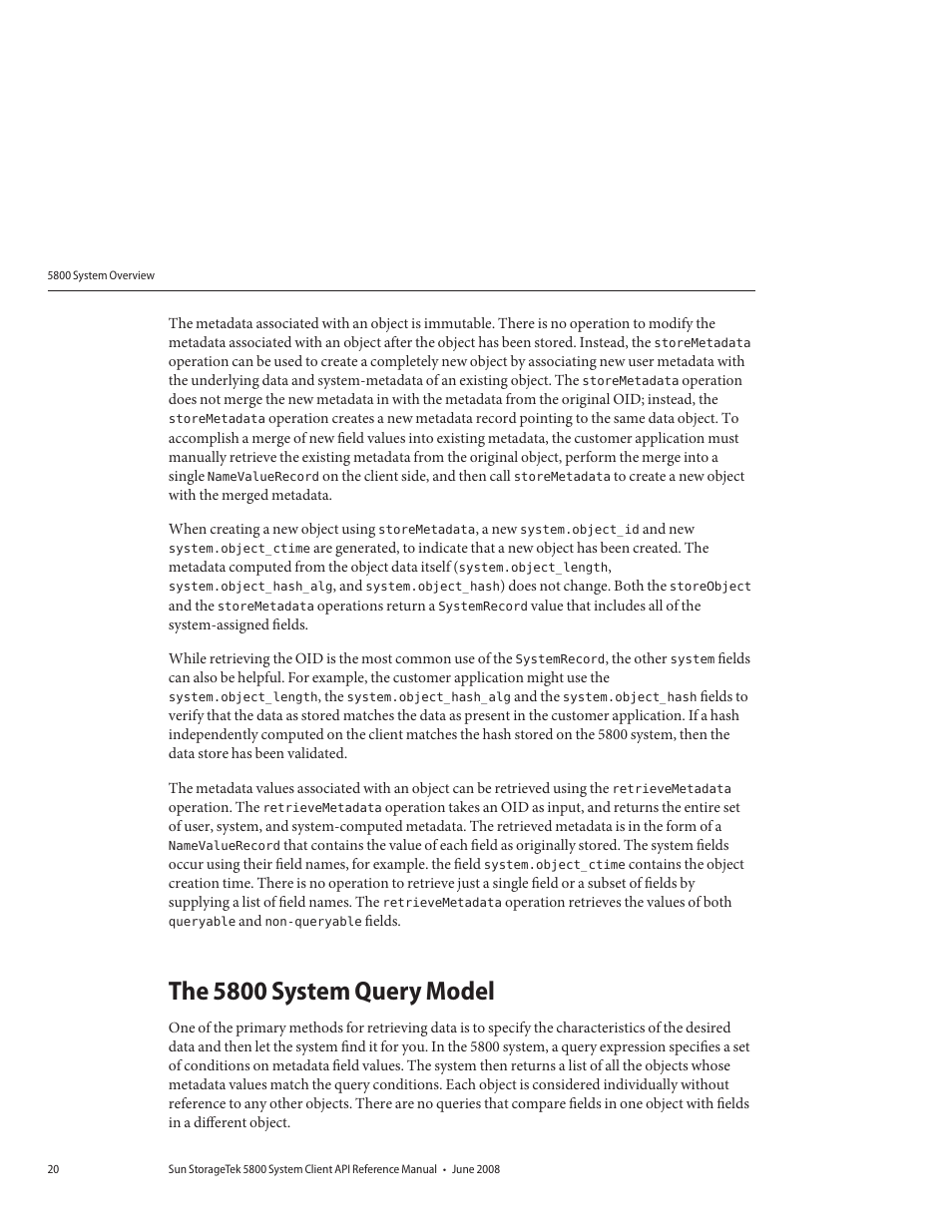 The 5800 system query model | Sun Microsystems Sun StorageTek 5800 User Manual | Page 20 / 136