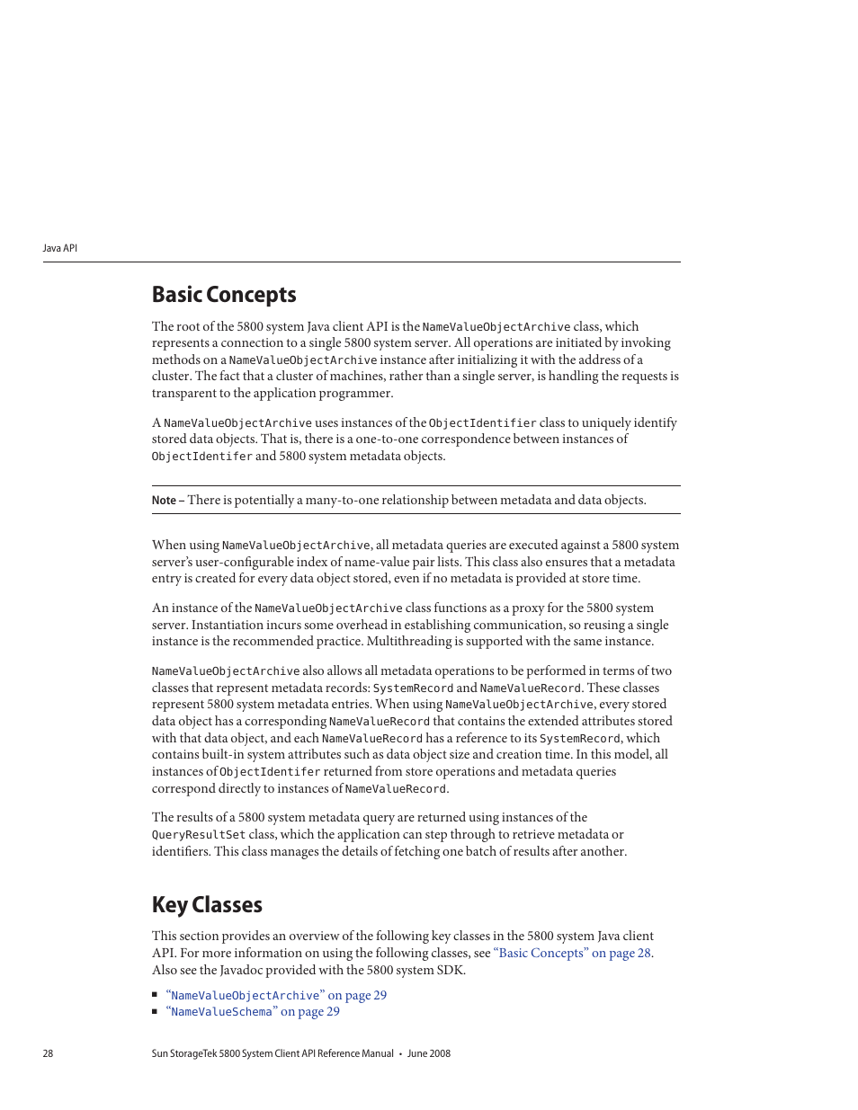 Basic concepts, Key classes | Sun Microsystems Sun StorageTek 5800 User Manual | Page 28 / 136