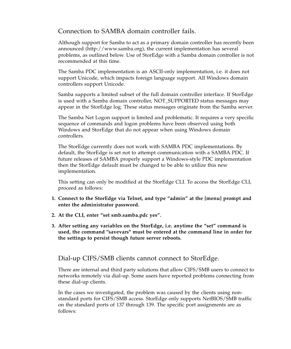 Connection to samba domain controller fails | Sun Microsystems SUN STOREDGETM 5310 NAS User Manual | Page 104 / 382