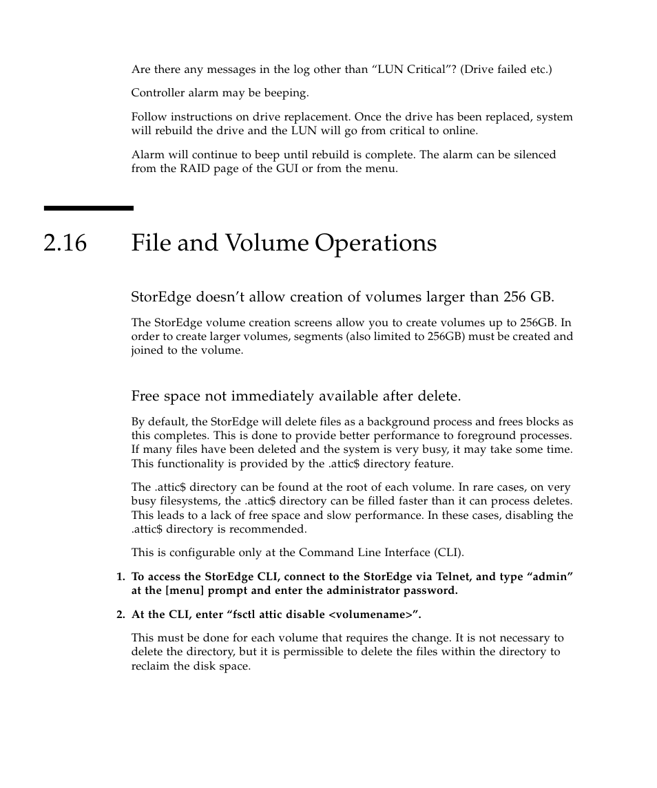 16 file and volume operations, File and volume operations 76 | Sun Microsystems SUN STOREDGETM 5310 NAS User Manual | Page 122 / 382